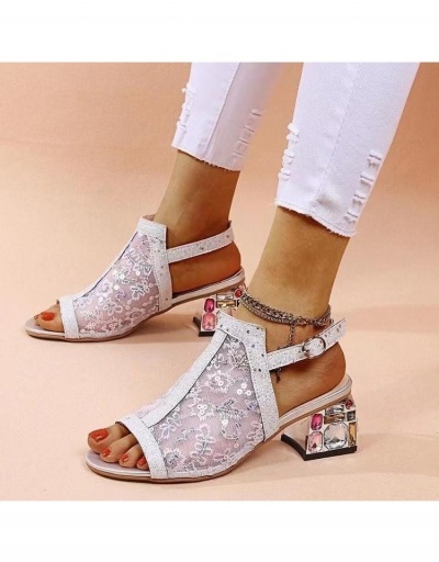 Replica  PU See Through Thick Sandals Heels #798412 $28.08 USD for Wholesale