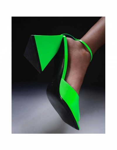 Replica Designer Sexy Ladies Chunky Ankle Strap Heels #798418 $39.39 USD for Wholesale