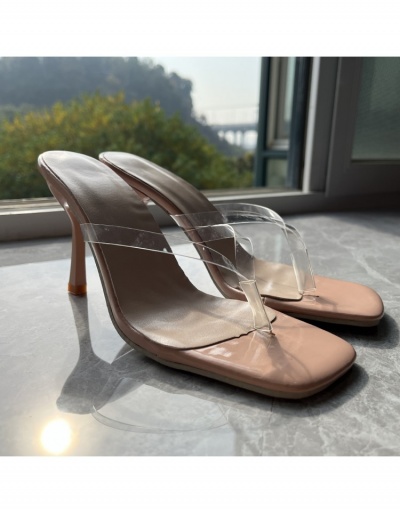 Replica Fashion Square Toe Heeled Slippers  For Women #798424 $19.45 USD for Wholesale