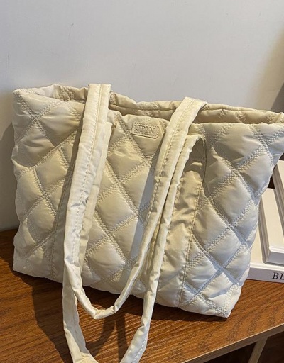 Replica Trendy White Rhombus Lattice Tote Bag For School #798427 $10.69 USD for Wholesale