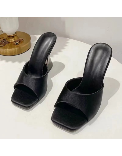 Fashion Pure Color Square Toe Women's High Heel Sandals #798430 $25.48 USD, Wholesale Fashion Heels