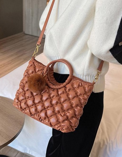 Replica Designer Ruched Solid Rhombus Lattice Tote Bag For Women #798450 $24.90 USD for Wholesale