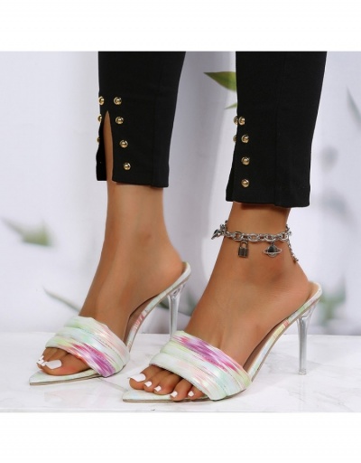 Replica  Summer 2022 Pointed Toe Heeled Slipper Women's #798451 $20.03 USD for Wholesale