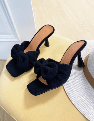 Replica Women Fashion Bow Slip On Heels  #798453 $24.25 USD for Wholesale