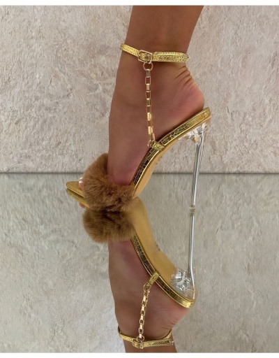  Plush Chain Women's Strap High Heel #798463 $42.12 USD, Wholesale Fashion Heels