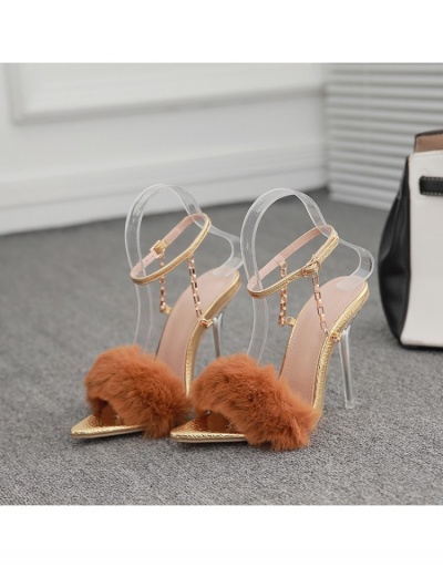 Replica  Plush Chain Women's Strap High Heel #798463 $42.12 USD for Wholesale