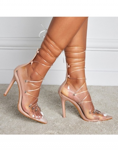 Replica  PU Transparent Bandage New Arrival Heeled Sandals #798468 $40.01 USD for Wholesale