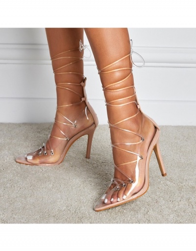 Replica  PU Transparent Bandage New Arrival Heeled Sandals #798468 $40.01 USD for Wholesale