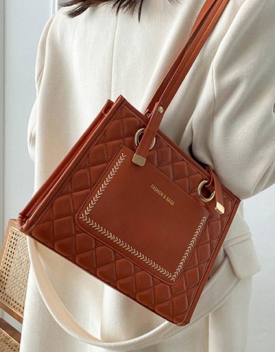 Replica Rhombus Lattice Zipper Up Tote Bag For Work #798471 $13.47 USD for Wholesale