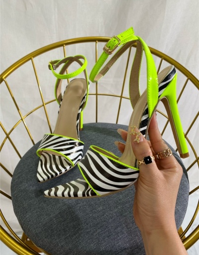 Replica Women Zebra Print Leather Ankle Strap Heels  #798476 $40.04 USD for Wholesale