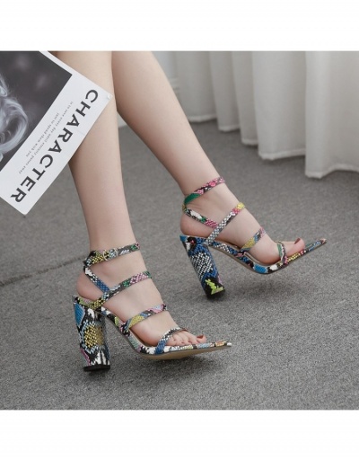  Sexy Snake Print Pointed Ankle Strap Heels #798482 $36.04 USD, Wholesale Fashion Heels