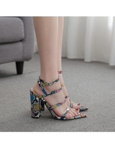 Replica  Sexy Snake Print Pointed Ankle Strap Heels #798482 $36.04 USD for Wholesale