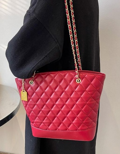 Replica Rhombus Lattice Black Chain Tote Bag For Work #798489 $25.48 USD for Wholesale