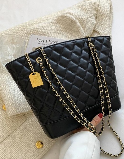 Replica Rhombus Lattice Black Chain Tote Bag For Work #798489 $25.48 USD for Wholesale