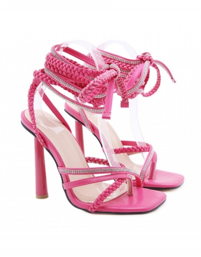 Replica Trendy Street Rhinestone Heeled Sandals  #798492 $42.25 USD for Wholesale