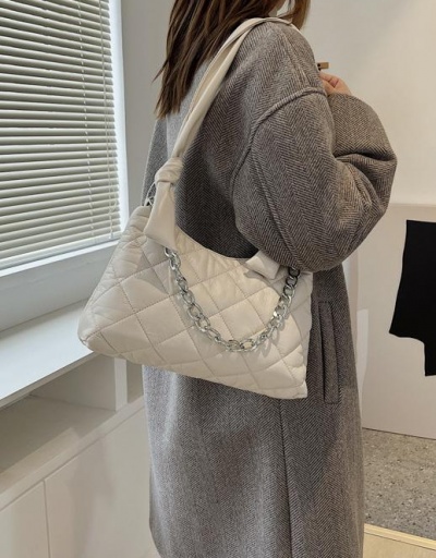 Replica Casual Rhombus Lattice White Tote Bag For Work #798498 $20.60 USD for Wholesale