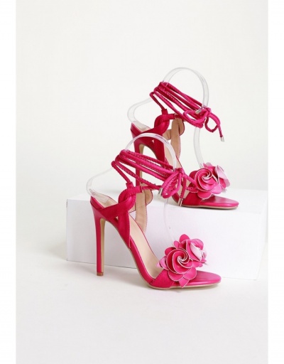 Replica  Patent Leather Flower Bandage Women's Ankle Strap Heel #798506 $40.63 USD for Wholesale