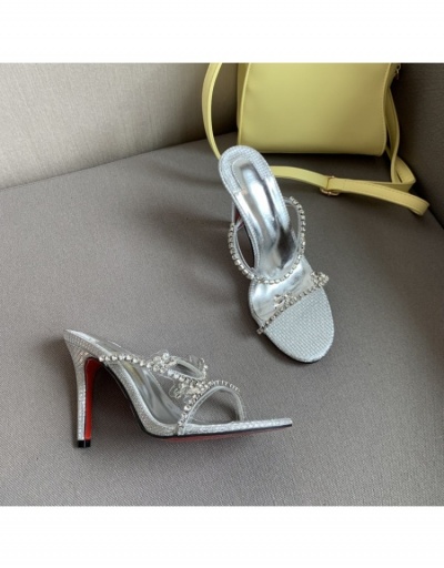 Replica  Summer PU Sexy Luxury Rhinestone High Heel Sandals #798509 $47.32 USD for Wholesale