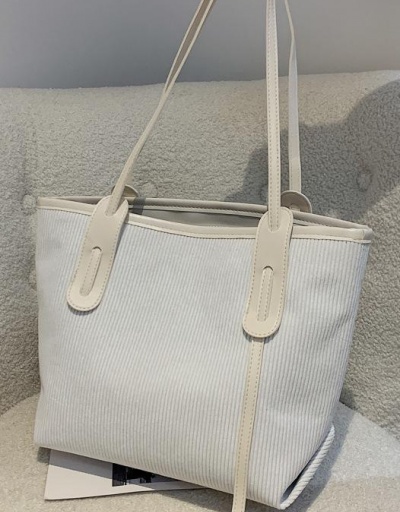 Casual White Large Shoulder Tote Bags For School #798512 $8.76 USD, Wholesale Fashion Tote Bag