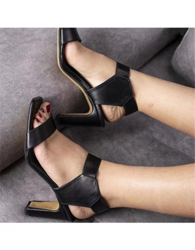 Replica  Summer PU Colorblock Square Toe Women's High Heels #798513 $20.03 USD for Wholesale