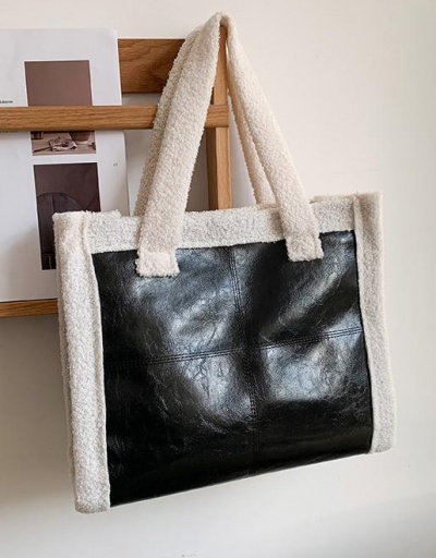 Black Patchwork Large Tote Bag For Women #798516 $12.29 USD, Wholesale Fashion Tote Bag