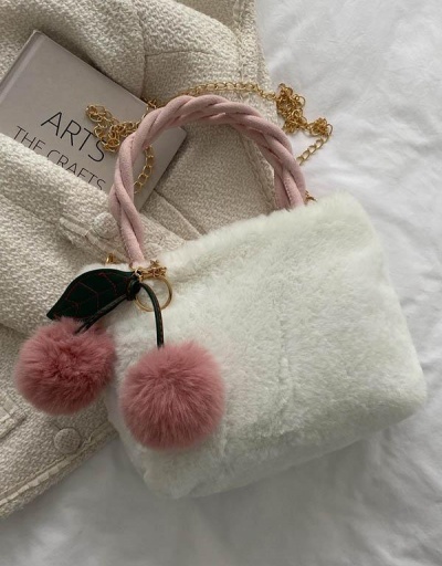 Fluffy Cherry Pendant Cute Shoulder Tote Bags #798518 $8.95 USD, Wholesale Fashion Tote Bag