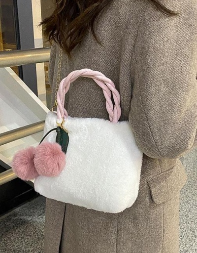 Replica Fluffy Cherry Pendant Cute Shoulder Tote Bags #798518 $8.95 USD for Wholesale