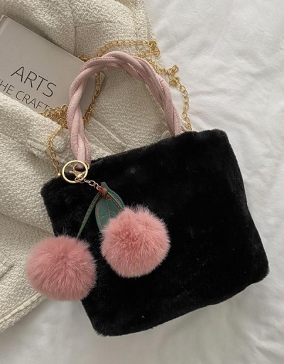 Replica Fluffy Cherry Pendant Cute Shoulder Tote Bags #798518 $8.95 USD for Wholesale