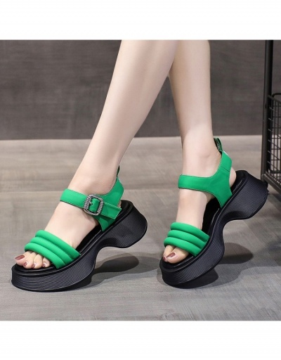 Replica  PU Summer Pure Color Women's Medium Heel #798521 $24.57 USD for Wholesale