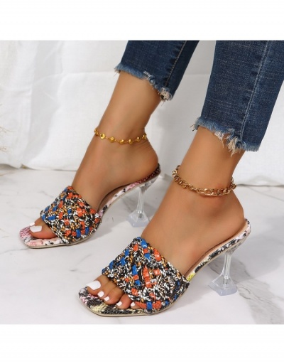 Sexy Snake Skin Print Goblet Heel   Heeled Slippers  #798527 $24.38 USD, Wholesale Fashion Heels