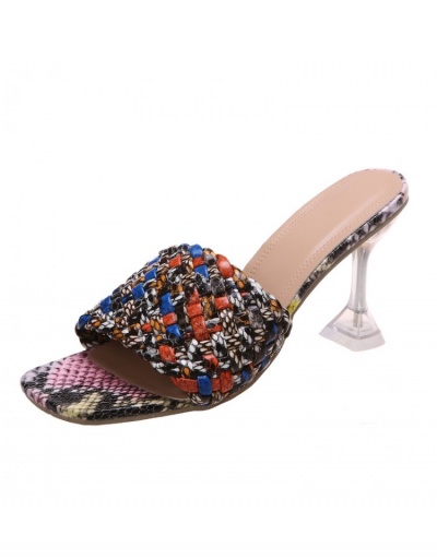 Replica Sexy Snake Skin Print Goblet Heel   Heeled Slippers  #798527 $24.38 USD for Wholesale