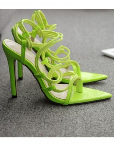 Replica  New Style Fluorescent Lace Up High Heels Sandals #798541 $42.45 USD for Wholesale