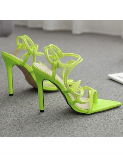 Replica  New Style Fluorescent Lace Up High Heels Sandals #798541 $42.45 USD for Wholesale