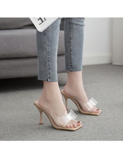 Replica Transparent Colorful Bow  Square Toe Heeled Slippers  #798547 $37.42 USD for Wholesale