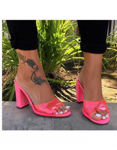 Casual Chunky Transparent Women Heeled Slippers  #798553 $33.35 USD, Wholesale Fashion Heels