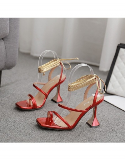 Replica Ladies Square Toe Lace Up Heeled Sandals  #798554 $40.63 USD for Wholesale