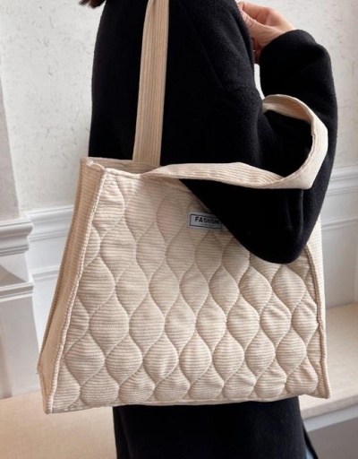 Replica Casual Geometric Solid White Tote Bag For Student #798557 $9.85 USD for Wholesale