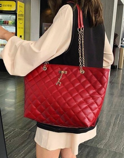 Replica Pendant Rhombus Lattice Shopping Women Black Tote Bag #798563 $14.04 USD for Wholesale