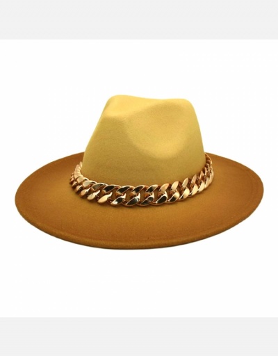 Replica Ladies Gradient Color Big Chain Men Fedora Hat  #798573 $13.53 USD for Wholesale