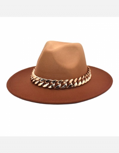 Replica Ladies Gradient Color Big Chain Men Fedora Hat  #798573 $13.53 USD for Wholesale