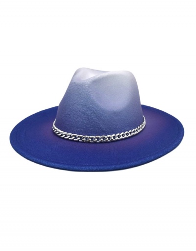 Gradient Color Chain Fashion Women Men Fedora Hat  #798576 $15.15 USD, Wholesale Fashion Hats