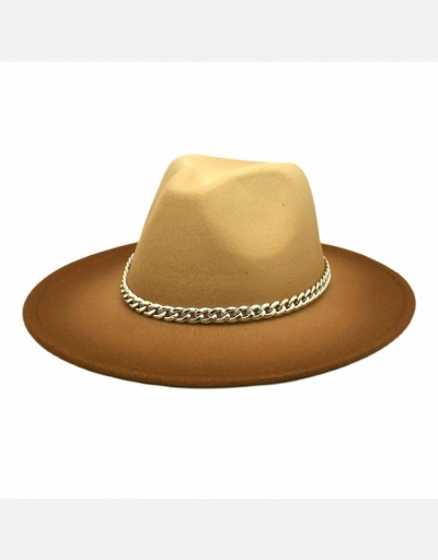 Replica Gradient Color Chain Fashion Women Men Fedora Hat  #798576 $15.15 USD for Wholesale