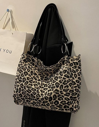 Replica Casual Versatile Houndstooth  Leopard Large Tote Bag #798589 $10.61 USD for Wholesale