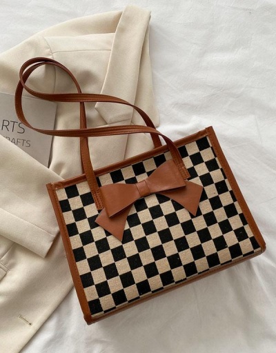 Fashion Contrast Color Plaid Deign Tote Bags  #798595 $10.61 USD, Wholesale Fashion Tote Bag