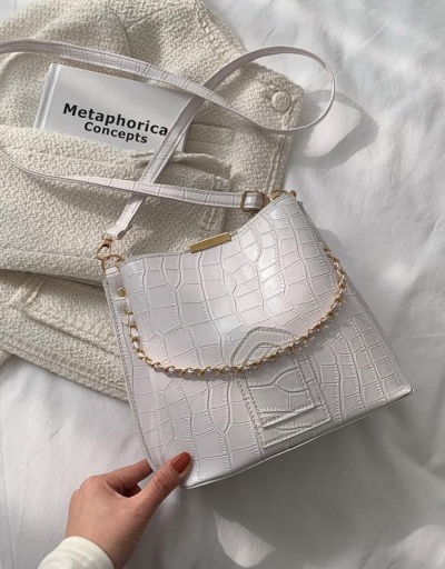 Vintage White Solid Chain Tote Bag For Work #798598 $10.14 USD, Wholesale Fashion Tote Bag