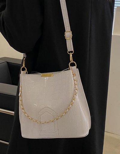 Replica Vintage White Solid Chain Tote Bag For Work #798598 $10.14 USD for Wholesale