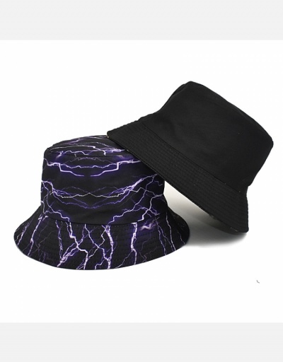 Replica Lightning Printed Black Outdoor Casual Fisherman Hats #798603 $10.43 USD for Wholesale