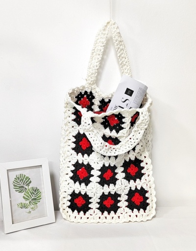 Replica  Hollow Out Contrast Color National Style Tote Bag #798617 $21.65 USD for Wholesale