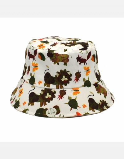 Replica Animal Leaf Printed Cotton  Fisherman Hat  For Unisex #798618 $11.84 USD for Wholesale