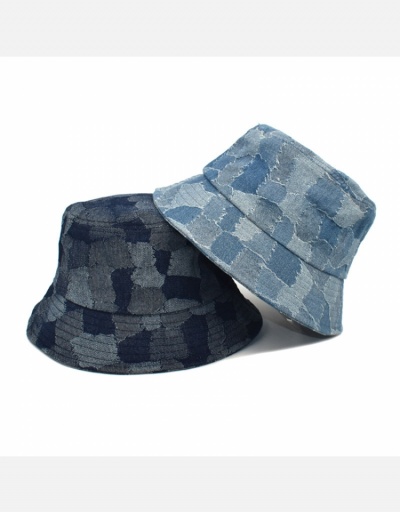 Replica Chic Blue Denim Color Block Unisex Fisherman Hats #798625 $11.00 USD for Wholesale